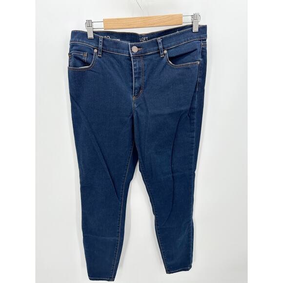 Loft Outlet Dark Wash Legging Denim Jegging Jean Stretch Womens Size 12 - Picture 1 of 7